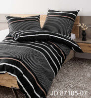 Mako-Satin Bettwäsche J. D. 87105 nougat schwarz