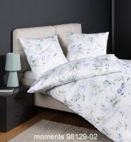 Janine Mako-Satin Bettwäsche moments 98129 silberblau grün