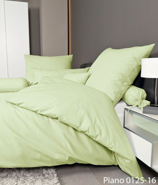 Janine Janine Mako-Soft-Seersucker Bettwäsche PIANO 0125 lind Größe:  15x40 günstig online kaufen