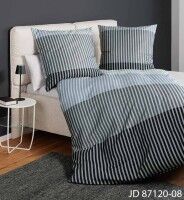 Janine Mako-Satin Bettwäsche J. D. 87120 silber anthrazit