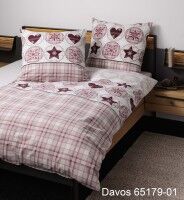 Janine Feinbiber Bettwäsche DAVOS 65179 rot rosenholz