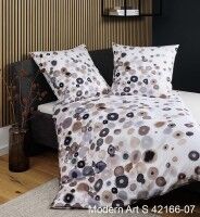 Janine Mako-Satin Bettwäsche modern art S 42166 taupe beige