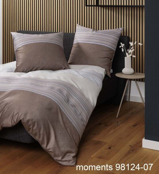 Janine Janine Mako-Satin Bettwäsche moments 98124 beige grau Größe:  155x20 günstig online kaufen