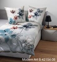 Janine Mako-Satin Bettwäsche modern art S 42154 grün