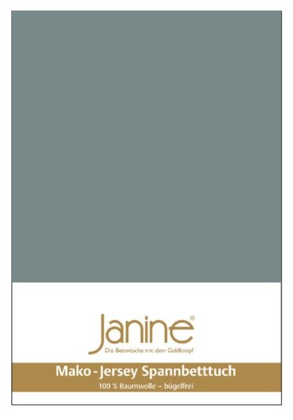 Janine Janine Spanbetttuch Mako-Feinjersey 5007 mineralgrün (650) Größe:  6 günstig online kaufen