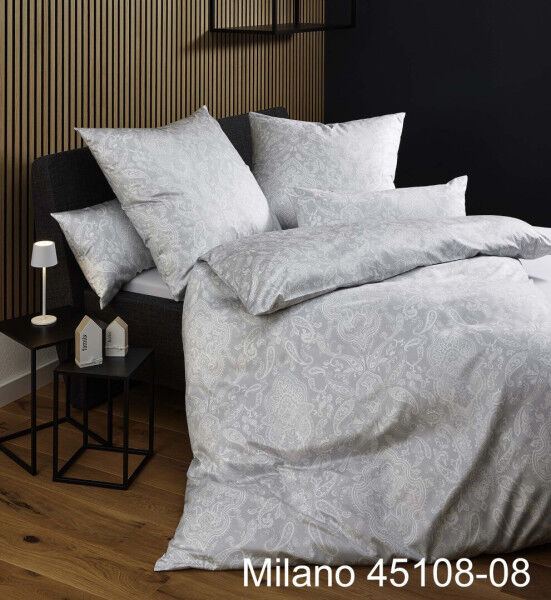 Janine Mako-Satin Bettwäsche MILANO 45108 silbergrau Größe:  40x80 cm günstig online kaufen