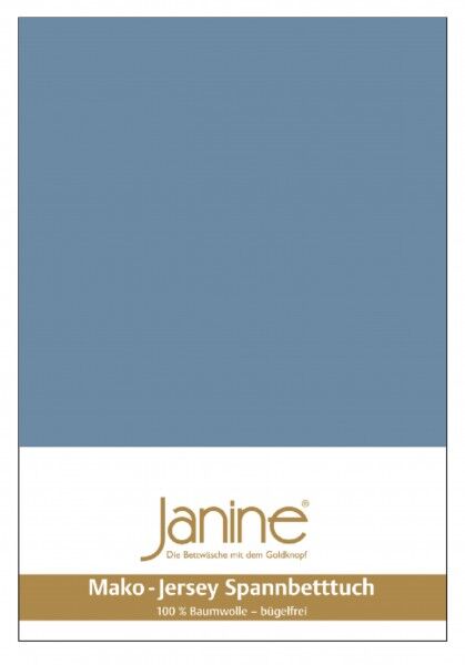 Janine Spannbetttuch Mako-Feinjersey 5007 denimblau