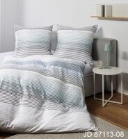 Janine Mako-Satin Bettwäsche J. D. 87113 silber blau