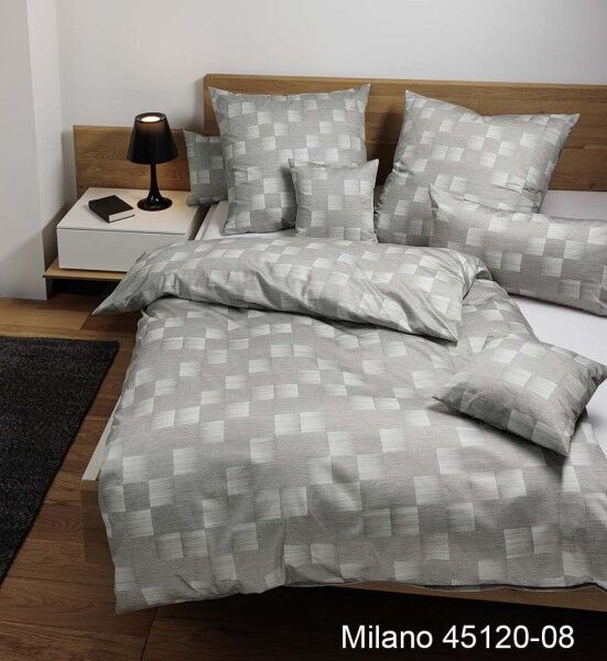 Janine Janine Mako-Satin Bettwäsche MILANO 45120 silbergrau Größe:  155x200 günstig online kaufen