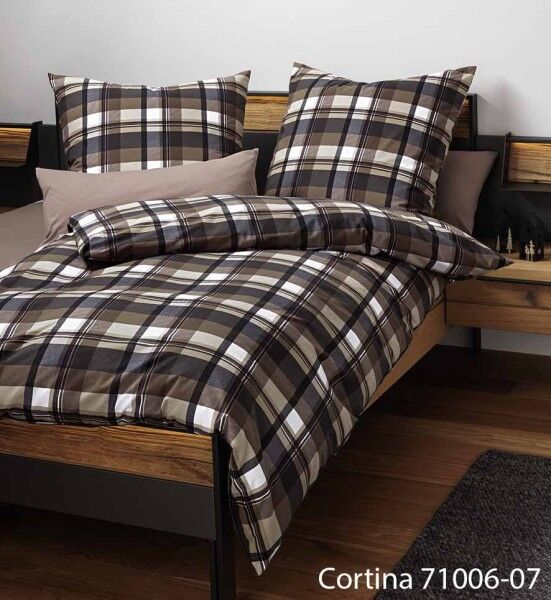 Janine Janine Soft-Cotton Bettwäsche CORTINA 71006 moccamousse beige Größe: 135x200 cm + 80x80 cm
