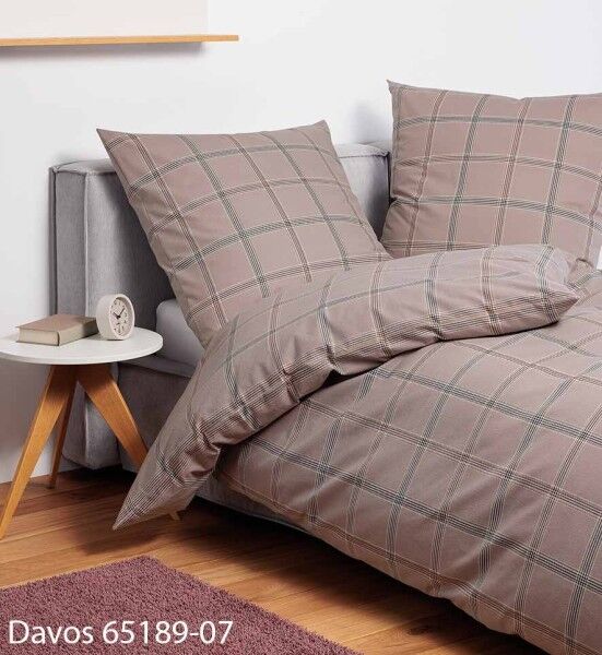 Janine Janine Feinbiber Bettwäsche DAVOS 65189 taupe Größe: 240x220 cm + 2x80x80 cm