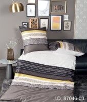 Mako-Satin Bettwäsche J. D. 87046 gelbgold braun schwarz