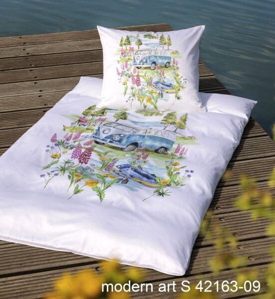 Janine Mako-Satin Bettwäsche modern art S 42163 multicolor