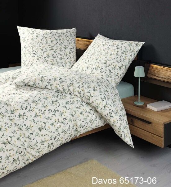 Janine Feinbiber Bettwäsche DAVOS 65173 salbeigrün gelb