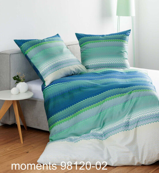 Janine Janine Mako-Satin Bettwäsche moments 98120 blau türkis Größe:  240x2 günstig online kaufen