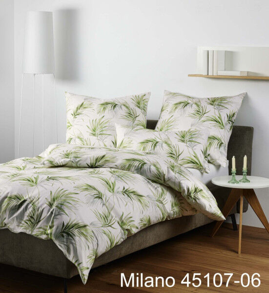 Janine Mako-Satin Bettwäsche MILANO 45107 grün Größe:  80x80 cm günstig online kaufen