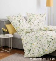 Janine Mako-Satin Bettwäsche moments 98134 gelb grün