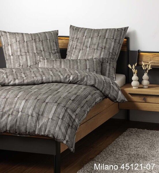 Janine Janine Mako-Satin Bettwäsche MILANO 45121 braun moccha Größe:  155x2 günstig online kaufen