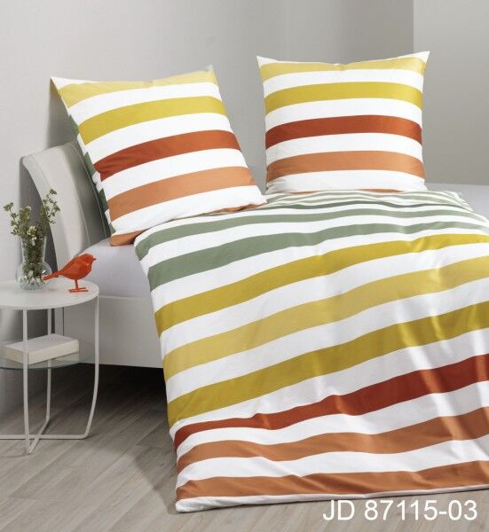 Janine Janine Mako-Satin Bettwäsche J. D. 87115 gelb grün Größe:  200x200 c günstig online kaufen