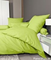 Janine Mako-Soft-Seersucker Bettwäsche PIANO 0125 apfelgrün