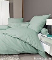 Janine Mako-Soft-Seersucker Bettwäsche PIANO 0125 rauchgrün