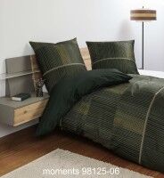 Janine Mako-Satin Bettwäsche moments 98125 dunkelgrün gold