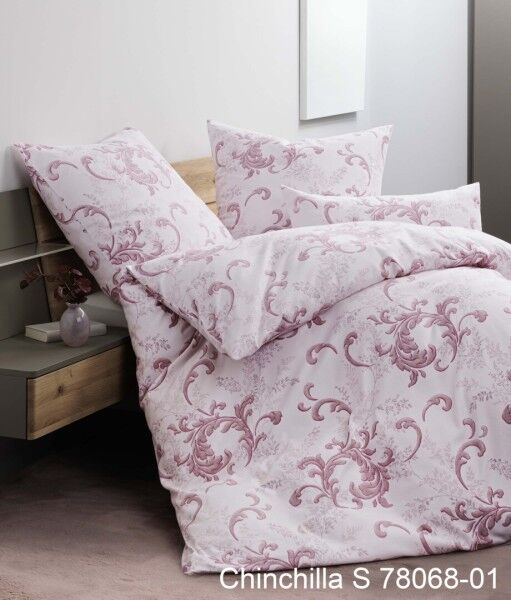 Janine Edelflanell Bettwäsche Chinchilla S 78068 rosenholz