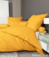 Janine Mako-Soft-Seersucker Bettwäsche PIANO 0125 sonne