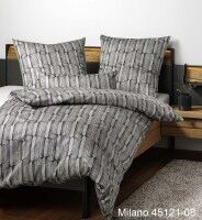 Janine Mako-Satin Bettwäsche MILANO 45121 anthrazit silber