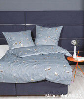 Mako-Satin Bettwäsche MILANO 45094 blauer nebel