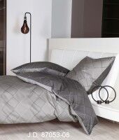 Janine Mako-Satin Bettwäsche J. D. 87053 anthrazit platin