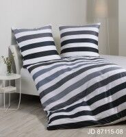 Janine Mako-Satin Bettwäsche J. D. 87115 silber anthrazit