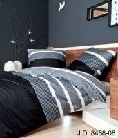 Janine Mako-Satin Bettwäsche J. D. 8468 silber-schwarz