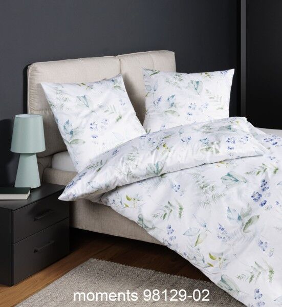 Janine Janine Mako-Satin Bettwäsche moments 98129 silberblau grün Größe:  1 günstig online kaufen