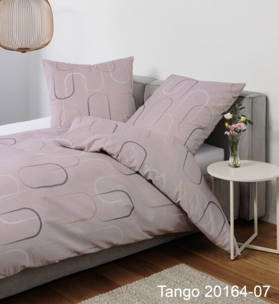 Janine Mako-Soft-Seersucker Bettwäsche TANGO 20164 taupe rosenholz