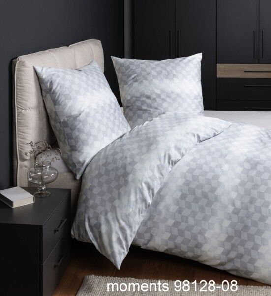 Janine Janine Mako-Satin Bettwäsche moments 98128 silbergrau Größe:  240x22 günstig online kaufen