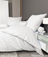 Janine Mako-Soft-Seersucker Bettwäsche PIANO 0125 weiß