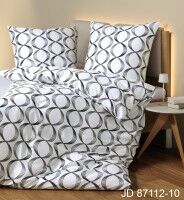 Janine Mako-Satin Bettwäsche J. D. 87112 weiß grau