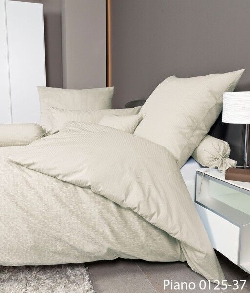 Janine Janine Mako-Soft-Seersucker Bettwäsche PIANO 0125 naturell Größe:  2 günstig online kaufen