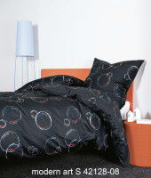 Mako-Satin Bettwäsche modern art S 42128 08 schwarz multicolor
