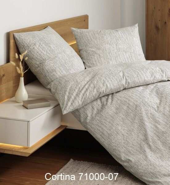 Janine Janine Soft-Cotton Bettwäsche CORTINA 71000 natur grau Größe:  135x2 günstig online kaufen