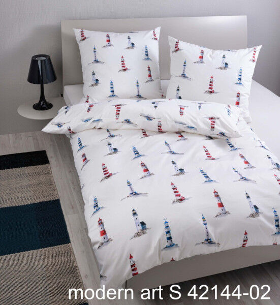 Mako-Satin Bettwäsche modern art S 42144 blau rot