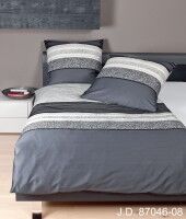 Mako-Satin Bettwäsche J. D. 87046 graphit schwarz