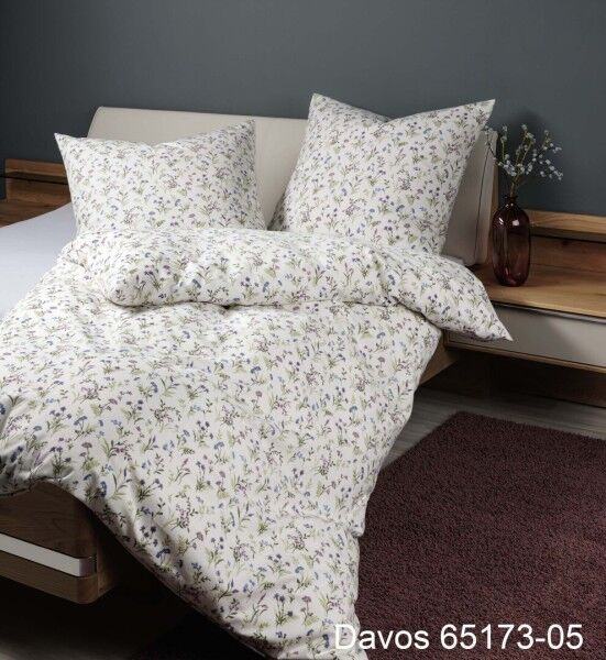 Janine Janine Feinbiber Bettwäsche DAVOS 65173 beere grün Größe:  155x220 c günstig online kaufen