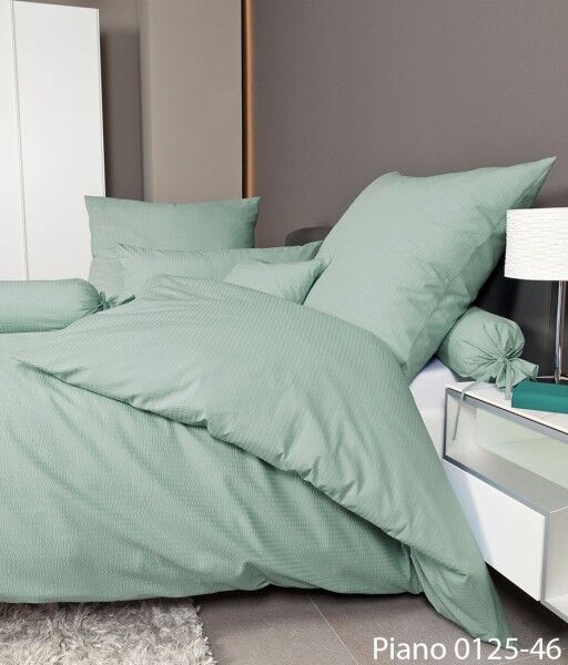 Janine Janine Mako-Soft-Seersucker Bettwäsche PIANO 0125 rauchgrün Größe: günstig online kaufen