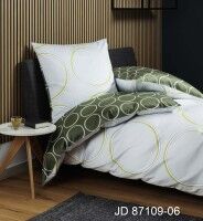 Janine Mako-Satin Bettwäsche J. D. 87109 grün silber