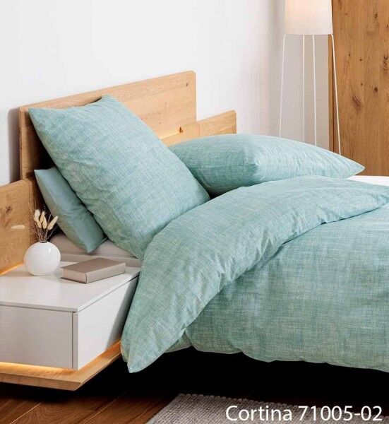 Janine Janine Soft-Cotton Bettwäsche CORTINA 71005 blau Größe: 135x200 cm + 80x80 cm