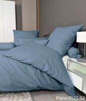 Janine Mako-Soft-Seersucker Bettwäsche PIANO 0125 denimblau