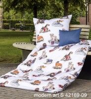 Janine Mako-Satin Bettwäsche modern art S 42169 multicolor