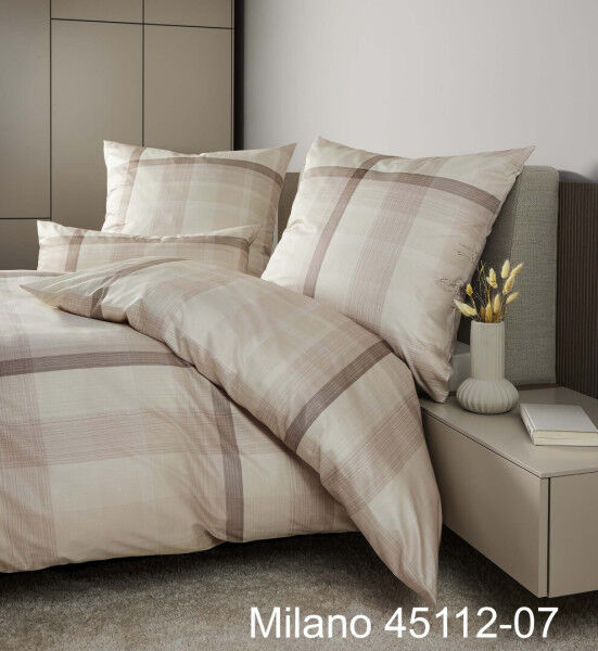 Janine Mako-Satin Bettwäsche MILANO 45112 braun beige Größe:  40x80 cm günstig online kaufen